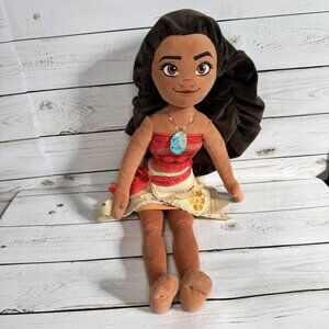 Disney Store Moana 18' Plush Doll With Long Velvety Hair & Polynesian Outfit